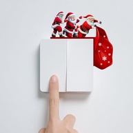 Adesivo de Interruptor de Vinil Christmas Cheer - Papai Noel Impermeável para Decoração Natalina - imagem 5