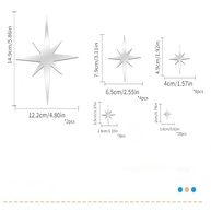 Adesivos Espelhados Estrelados 3D para Decoração de Parede - 42 Peças em Acrílico Prateado - imagem 4