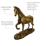 Enfeite de Resina Cavalo Dourado - Decoração Elegante para Mesa, Casa e Escritório - imagem 5