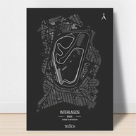 Quadro Decorativo Interlagos Autódromo Brasil - Pista Circuito 40x28cm | Decoração Automotiva Premium - imagem 1