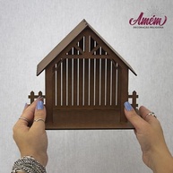 Casa Rústica para Presépio em MDF 20 cm - Decoração Natalina Elegante e Durável - imagem 4