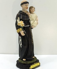 Estátua de Santo Antônio de Pádua em Resina - 16cm | Decoração Sagrada e Proteção - imagem 3