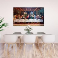Quadro Tela Santa Ceia 90x60 cm - Decoração Elegante para Sala de Jantar com Impressão Digital Premium - imagem 5