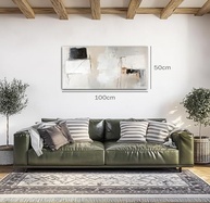 Lake Quadros Arte Canvas 100x50cm - Abstrato Moderno para Decoração de Ambientes - imagem 2