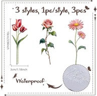 Adesivos de Flores Espelhados - 3 Estilos Realistas para Decoração de Parede, Banheiro, Quarto e Festas - imagem 3