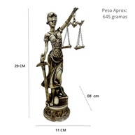 Estatueta Deusa da Justiça Themis em Resina 29 cm - Decoração Elegante para Escritório e Presente de Formatura - imagem 4