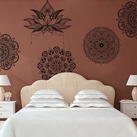 Adesivo de Parede Mandala Floral - Decoração Boho para Sala, Quarto e Yoga - imagem 5