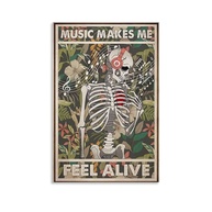 Pôster de Música com Arte de Caveira - Decoração Moderna para Quarto e Sala 50x76cm - imagem 1