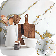 Papel Adesivo Mármore Dourado Lavável: Transforme Sua Decoração - imagem 1
