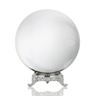 Bola de Cristal Transparente 100mm com Suporte Metálico - Quartzo Místico para Decoração e Feng Shui - imagem 1