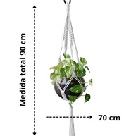Suporte de Macramê para Vasos de Planta 70cm - Decoração Elegante e Sustentável - imagem 3