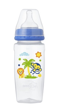 Mamadeira Decorada PAN Conv. 300ml Azul - Segura, Atóxica e Fácil de Limpar - imagem 1