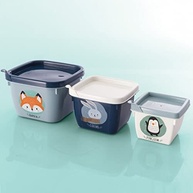 Kit 3 Potes Conect Quadrados Decorados para Organização - Plasútil BPA Free - imagem 3