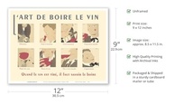 Pôster Vintage The Art of Drinking Wine - Arte Decorativa em Papel Premium 23x30cm - imagem 4