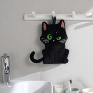 Toalha de Mão Decorativa com Design de Gato Preto - Absorvente e Fofa para Cozinha e Banheiro - imagem 2