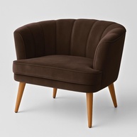 Poltrona Cadeira Decorativa Ergonômica para Sala de Espera e Recepção MOBLAN - Estilo Moderno e Conforto Duradouro (Marrom) - imagem 1