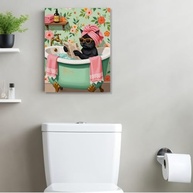 Arte de Parede Engraçada de Gato para Banheiro - Tela Decorativa Fofa com Estética Cat Lover - imagem 2