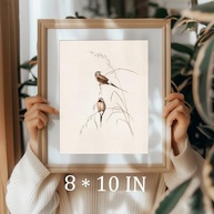 Arte de Parede Vintage Pássaros - Tela Retro Abstrata Decorativa 20,3cm - imagem 4
