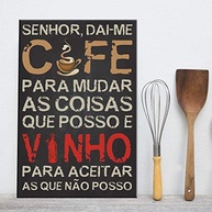 Placa Decorativa MDF Frase Vinho e Café 20x30cm - Design Moderno com Acabamento Premium - imagem 2
