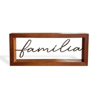 Escultura Decorativa Família em Metal e Madeira - Design Moderno para Mesa ou Parede - imagem 2