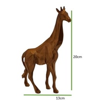Escultura Decorativa Girafa Geométrica 20cm | Estatueta Preta Moderna com Acabamento Dourado - imagem 4