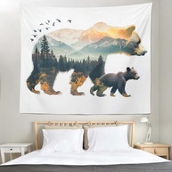 Urso para Tapeçaria Decorativa - Decore Paredes com Estilo e Charme | 130 x 150 cm - imagem 4