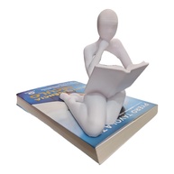Estátua Decorativa Minimalista Leitor com Livro - Escultura Moderna em Branco para Ambientes Elegantes - imagem 1