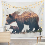 Urso para Tapeçaria Decorativa - 130x150cm | Decore Paredes com Estilo e Charme - imagem 1