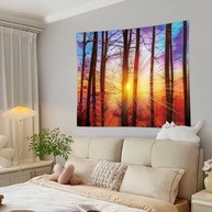 Tapeçaria de Arbusto Sunshine - Grande Decorativa para Quarto e Sala de Estar com Design Natural e Luz Solar - imagem 4