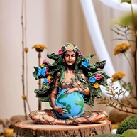 Estátua de Gaia Mãe Terra em Resina - 16cm | Deusa Geia Gaea Decorativa - imagem 2