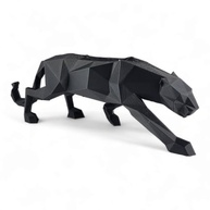 Escultura Decorativa Onça Geométrica Moderna em Preto - Estatueta 25 cm x 8,5 cm - imagem 2