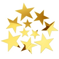 Adesivos de Parede Espelhados Estrelas Douradas 3D em Acrílico | 40 Peças Decorativas Removíveis - imagem 1