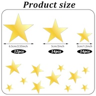 Adesivos de Parede Espelhados Estrelas Douradas 3D em Acrílico | 40 Peças Decorativas Removíveis - imagem 4