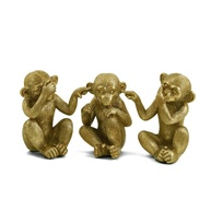 Kit Esculturas Macacos em Polirresina - 3 Peças Decorativas para Ambientes Modernos - imagem 1