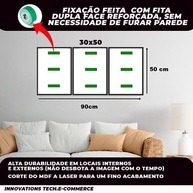 Quadro Decorativo Flor Lótus Abstrato Café Moderno - Kit 3 Peças 90x50cm - imagem 4