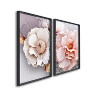 Quadro Decorativo Essência Rosa - A Delicadeza em Flor | 60x90cm com Vidro, Moldura Preta e Design Sofisticado - imagem 2