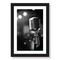 Quadro Decorativo Microfone Vintage - Design Retrô para Ambientes Modernos - imagem 1