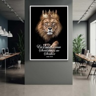 Quadro Decorativo Leão de Judá com Moldura - Estampa 4K para Sala e Quarto - imagem 2