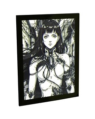 Quadro Decorativo Anime Garota Cyberpunk - Estética Japonesa Moderna para Quarto e Sala - imagem 2