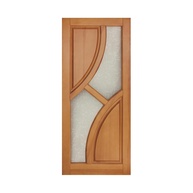 Adesivo Decorativo para Porta de Madeira - Design Marrom Claro e Amarelo Moderno - imagem 1