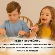 Kit Infantil de Talheres em Aço Inox com Cabo Ergonômico e Estojo Decorativo - 3 Peças - imagem 5