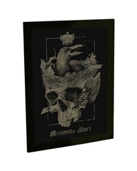 Quadro Decorativo Memento Mori com Caveira e Ninho - Arte Premium para Quarto e Sala - imagem 2