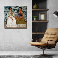 Quadro Decorativo Frida Kahlo - As Duas Fridas | Tela Premium Acetinada | Arte Mexicana Clássica para Decoração de Interiores - imagem 4