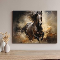 Quadro Decorativo para Quarto e Sala 100x70cm - Pintura de Cavalo em Canvas Premium - imagem 4
