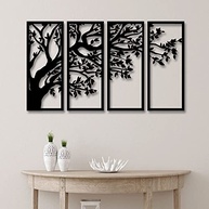 Quadro Decorativo Árvore em MDF - Conjunto de 4 Peças com Corte a Laser | Decoração Moderna para Sala, Quarto e Escritório - imagem 2