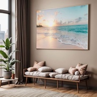 Quadro Decorativo com Moldura - Paisagem de Praia em Alta Definição | Ideal para Sala e Quarto - imagem 2