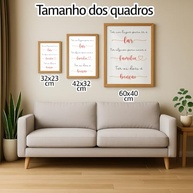 Quadro Decorativo Lar Família Benção - Moldura com Frase Motivacional para Decoração de Quarto e Sala - imagem 3
