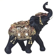 Elefante Decorativo em Resina Indiano da Sabedoria e Sorte - Modelo J200 Preto - imagem 4