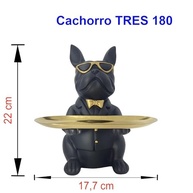 Estátua de Bulldog com Cofre Decorativo e Bandeja – Escultura Funcional para Decoração Moderna - imagem 3
