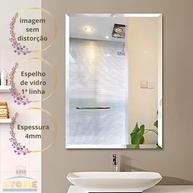Espelho Decorativo Retangular 60x40cm com Bisotê | Vidro 4mm | Ideal para Sala, Quarto, Banheiro ou Cozinha - imagem 3